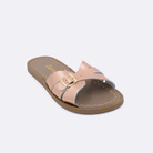 One 9900 Classic Slide style sandal color rose gold. Facing left to right diagonally. 	Little Kid Size.