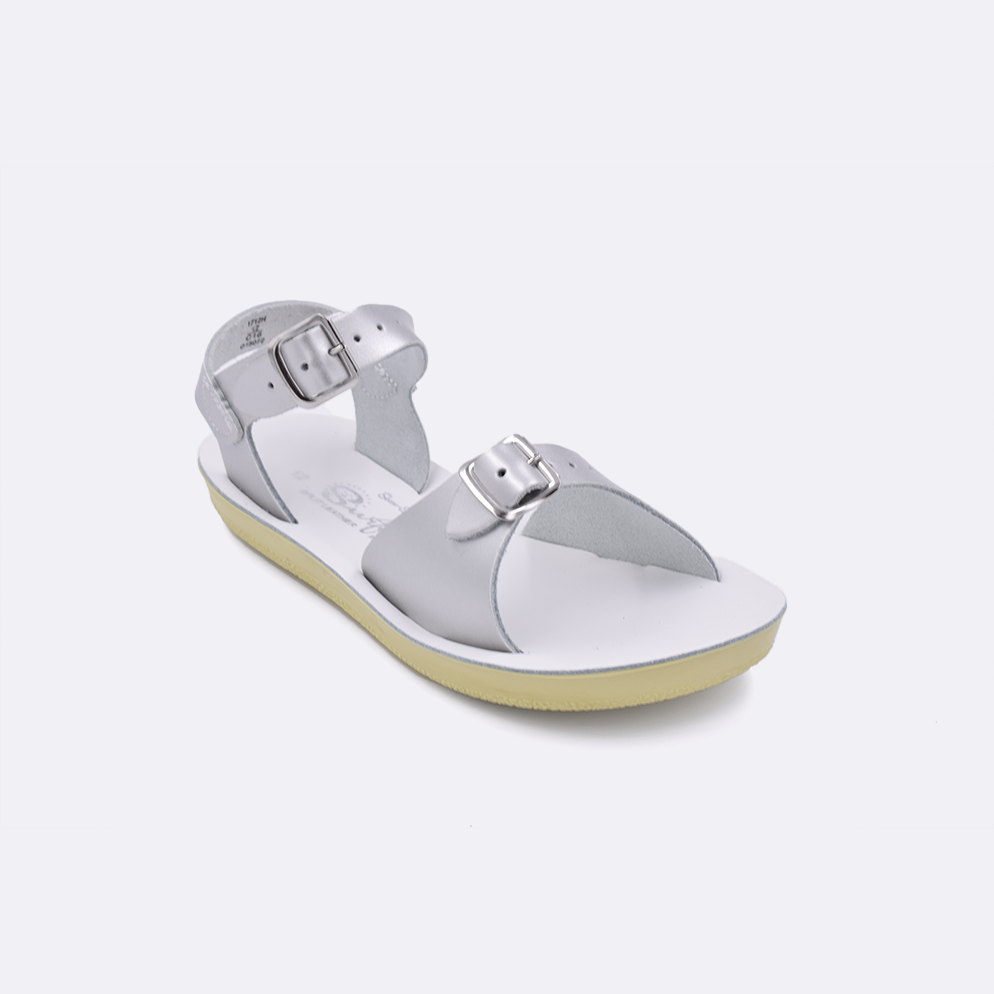 SunSan Surfer Silver Little Kid Salt Water Sandals