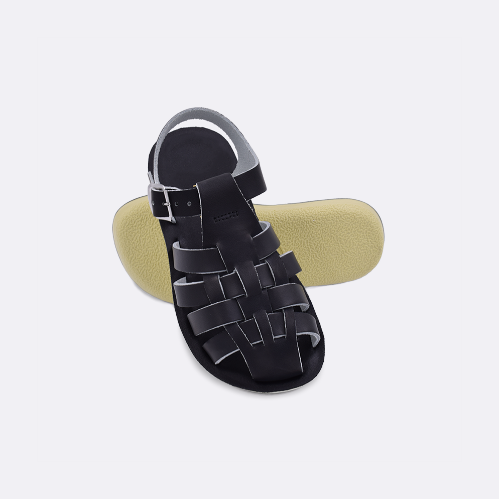 Men's Flip Flops Sneaker Sole, Black/Sea Salt Sole