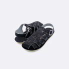 Two toddler sized 4200 Sailor style sandals with black straps and black insoles. Both pushed together facing the camera diagonally.