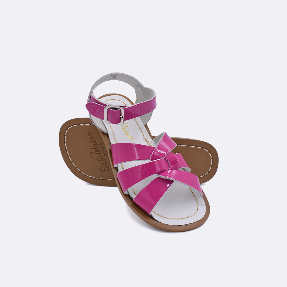 Shiny Fuchsia Original Little Kid Salt Water Sandals