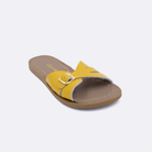 One 9900 Classic Slide style sandal color mustard. Facing left to right diagonally. 	Little Kid Size.
