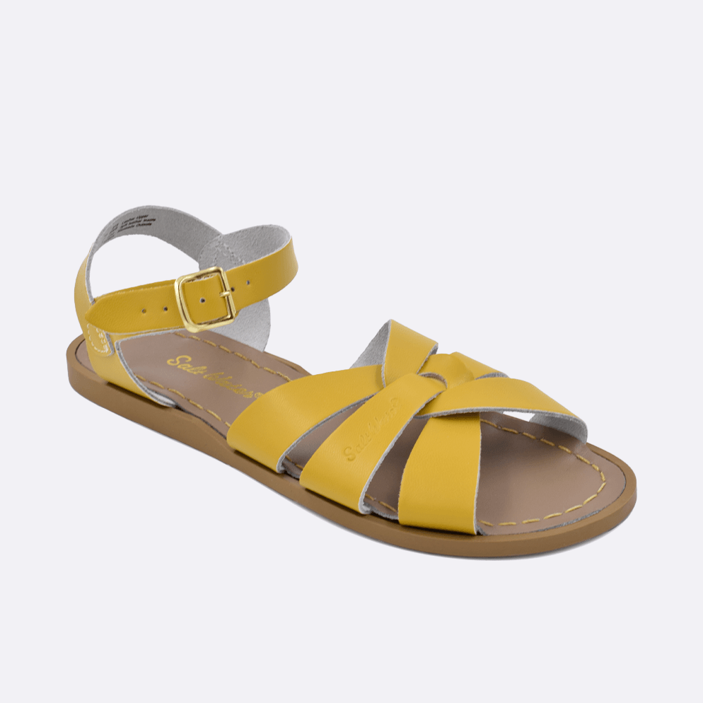 One 800 Original style sandal color mustard. Facing left to right diagonally. 	Adult Size.