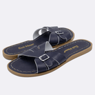 Two 9900 Classic Slide style sandal color navy. Both pushed together facing the camera diagonally.	Adult Size.