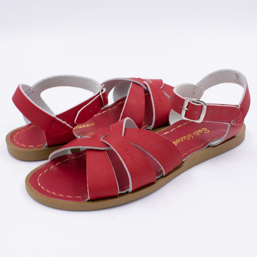 Two 800 Original style sandal color red. Both pushed together facing the camera diagonally.	Adult Size.