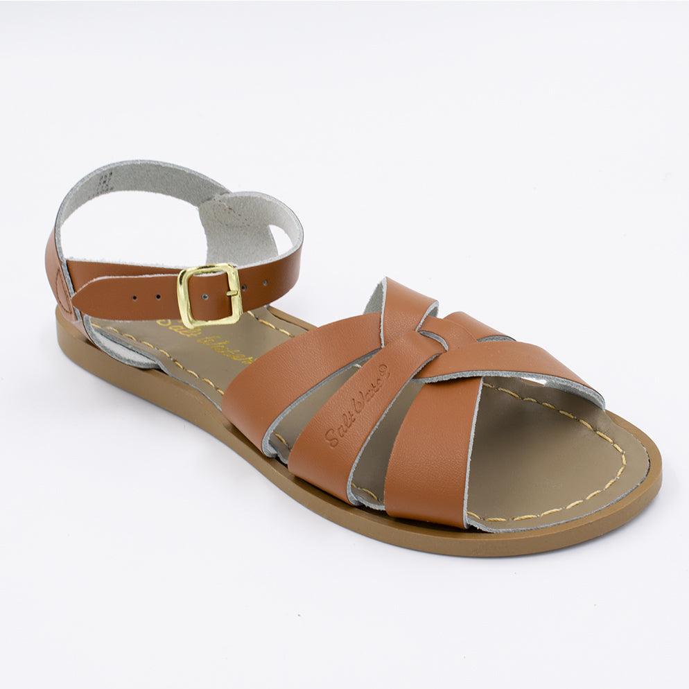 One 800 Original style sandal color tan. Facing left to right diagonally. 	Adult Size.