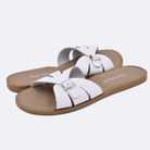 Two 9900 Classic Slide style sandal color white. Both pushed together facing the camera diagonally.	Adult Size.
